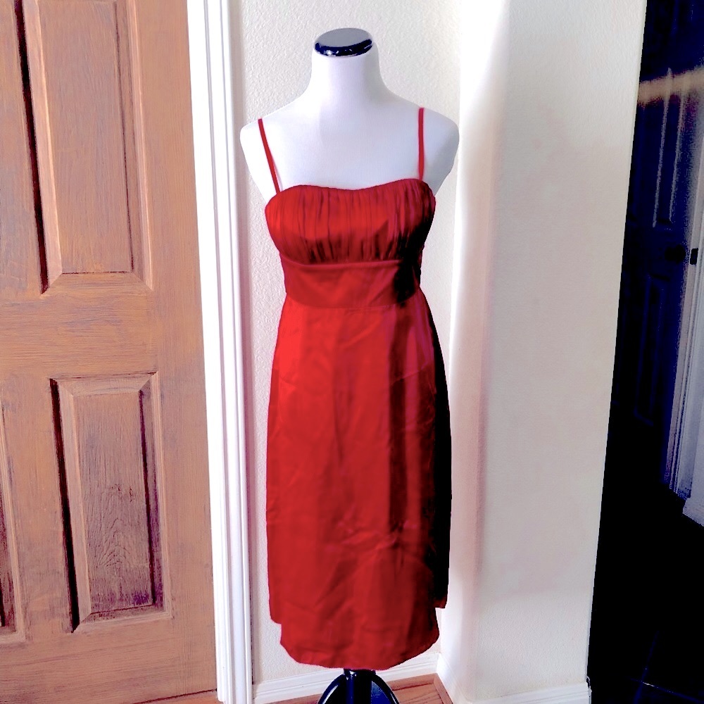 Saja Babydoll Slip Dress Date Night Silk Holiday Red Size 4 Rojo Charm Sexy